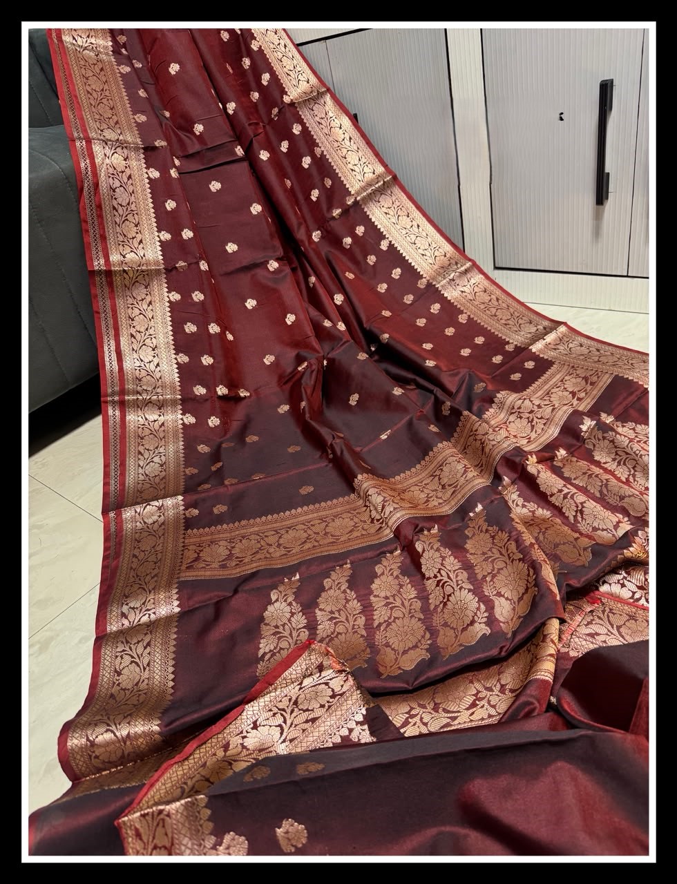 Maroon Mashru Katan  skat soft silk sarees